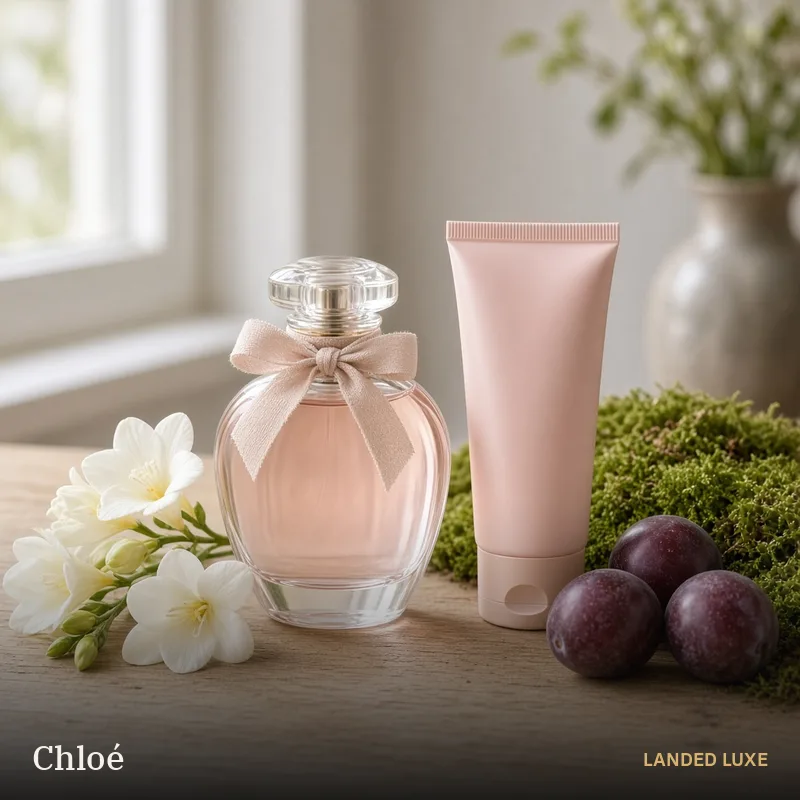 Illustrative scene for Chloé Nomade Eau de Parfum 50ml Gift Set with 100ml Body Lotion – not the actual product