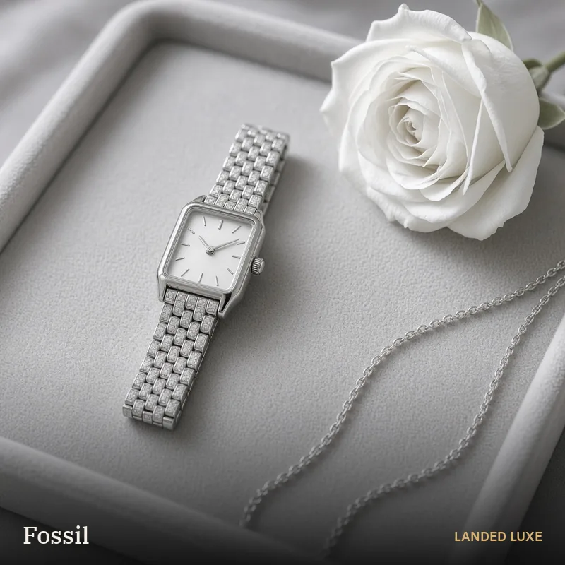 Illustrative scene for Fossil Raquel Women’s 23mm Silver-Tone Watch ES5221 – not the actual product