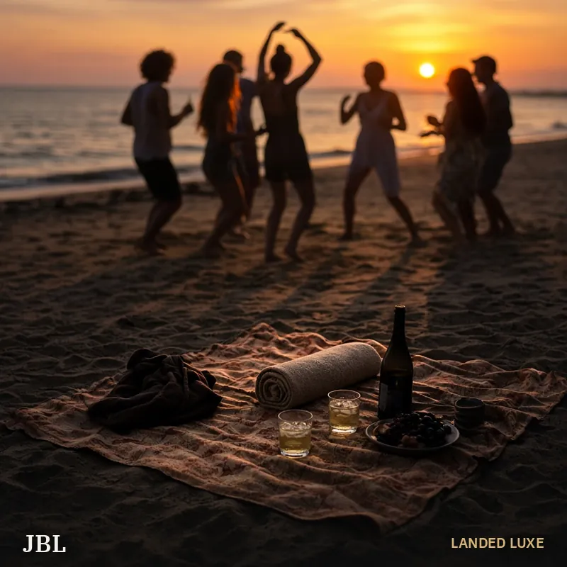 Illustrative scene for JBL Flip 7 Portable Bluetooth Speaker – not the actual product