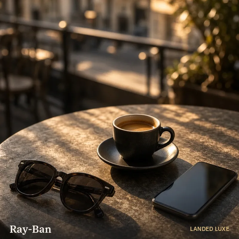Illustrative scene for Ray-Ban Meta Gen 3 Wayfarer AI Glasses (Transitions) – not the actual product