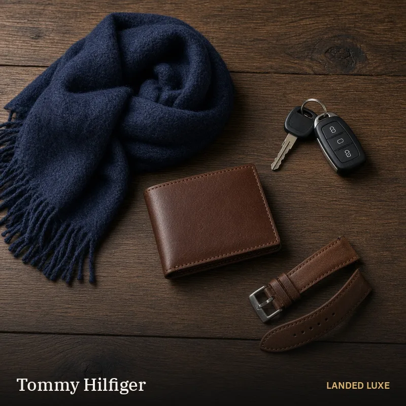 Illustrative scene for Tommy Hilfiger Men’s Johnson Leather Wallet with Coin Pocket – not the actual product