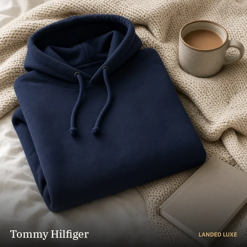 Illustrative scene for Tommy Hilfiger Women’s Corp Logo Modern Hoodie – not the actual product